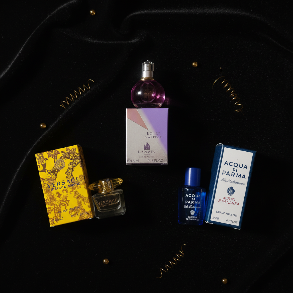 Trois miniatures de parfums de luxe | Coffret de parfums printemps-été
Coffret découverte de parfums de luxe | Trois flacons de parfum de 5 ml
Coffret cadeau de mini-parfums
Collection de parfums format voyage | Coffret de trois parfums
Miniatures de parfums de luxe | Coffret découverte de parfums
Collection de parfums printemps-été